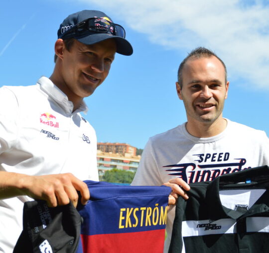 Mattias Ekström (EKS), Andrés Iniesta (FC Barcelona) Mattias Ekström (EKS), Andrés Iniesta (FC Barcelona)